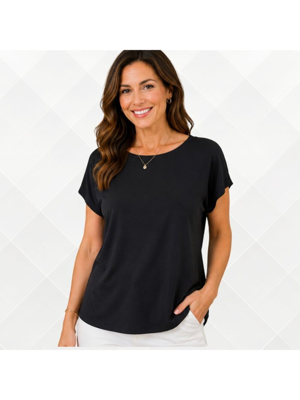 Chico’s Black Boat Neck Top • Size 1 (M) • NWOT